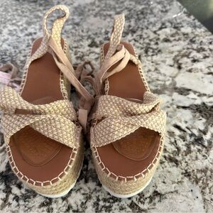 ASOS DESIGN…Woven Espadrille Wedge Sandals with Ankle Tie -SZ9